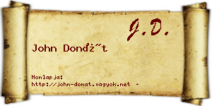 John Donát névjegykártya