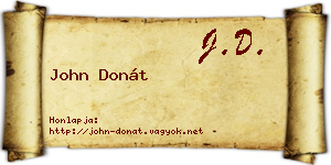 John Donát névjegykártya